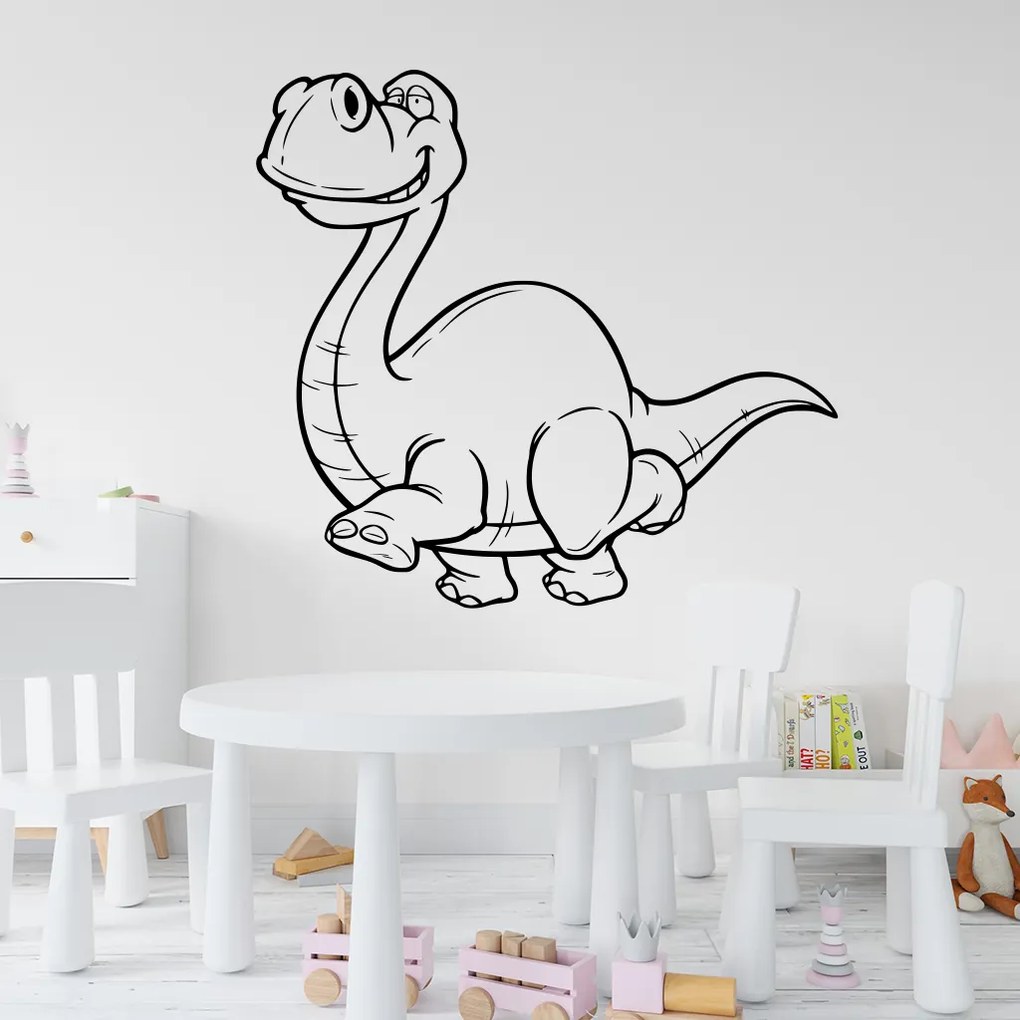 Veselá Stena Samolepka na stenu na stenu Brontosaurus Farba: černá