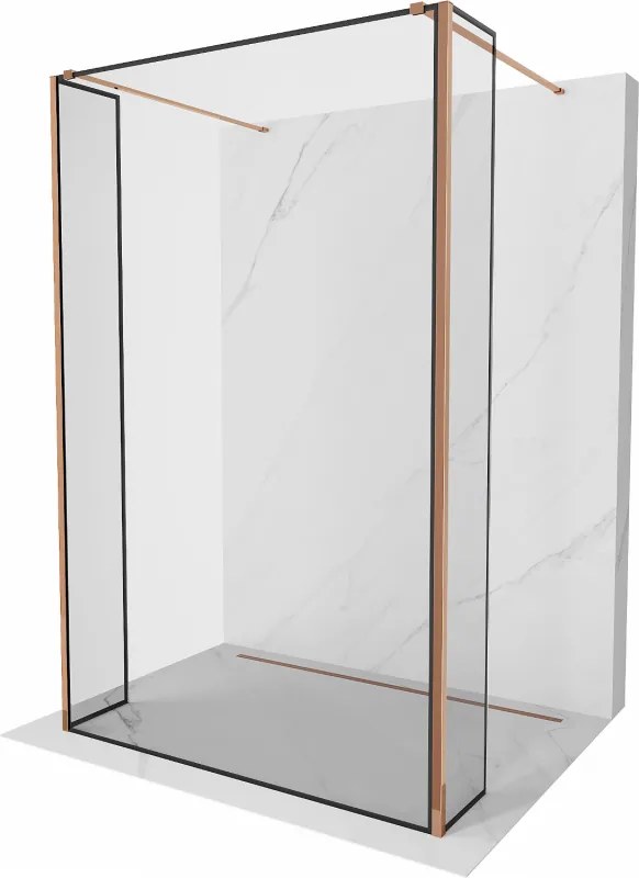 Mexen Kioto voľne stojaci sprchový panel 110 x 30 x 30 cm, čierny vzor, ružové zlato - 800-110-030-222-60-70-030