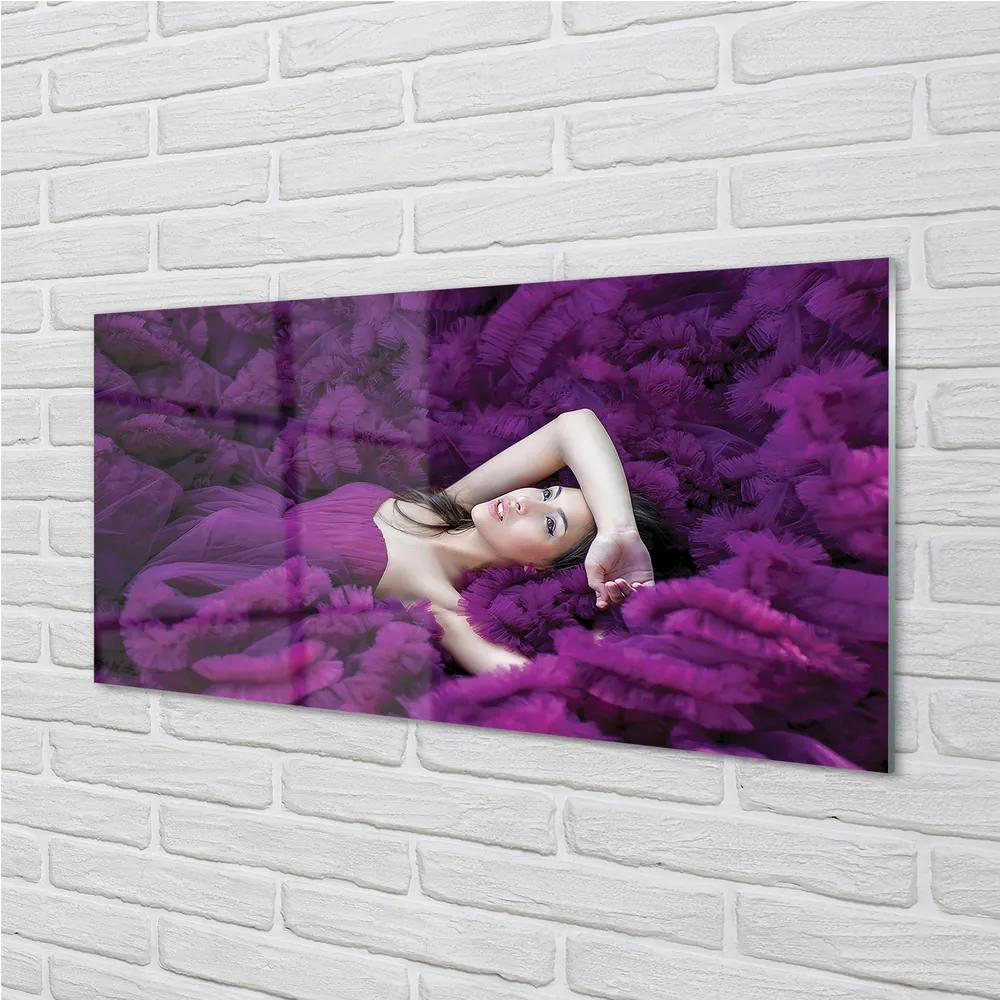 Obraz plexi Žena purple 140x70 cm