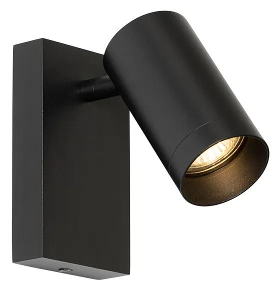 Moderné nástenné svietidlo čierne nastaviteľné s vypínačom - Jeana Luxe