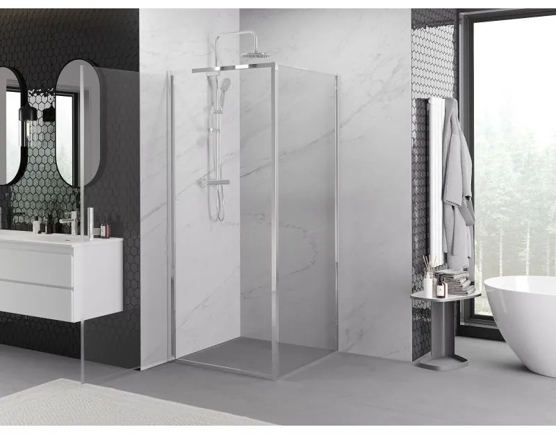 Mexen Exo, sprchovací kút s krídlovými dverami 95 x 95 cm, 6mm číre sklo, chrómový profil, 817-095-095-01-00