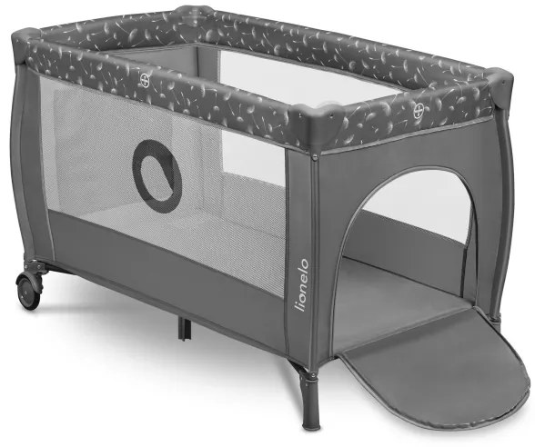 Lionelo - Cestovná postieľka STEFI PLUS sivá/biela