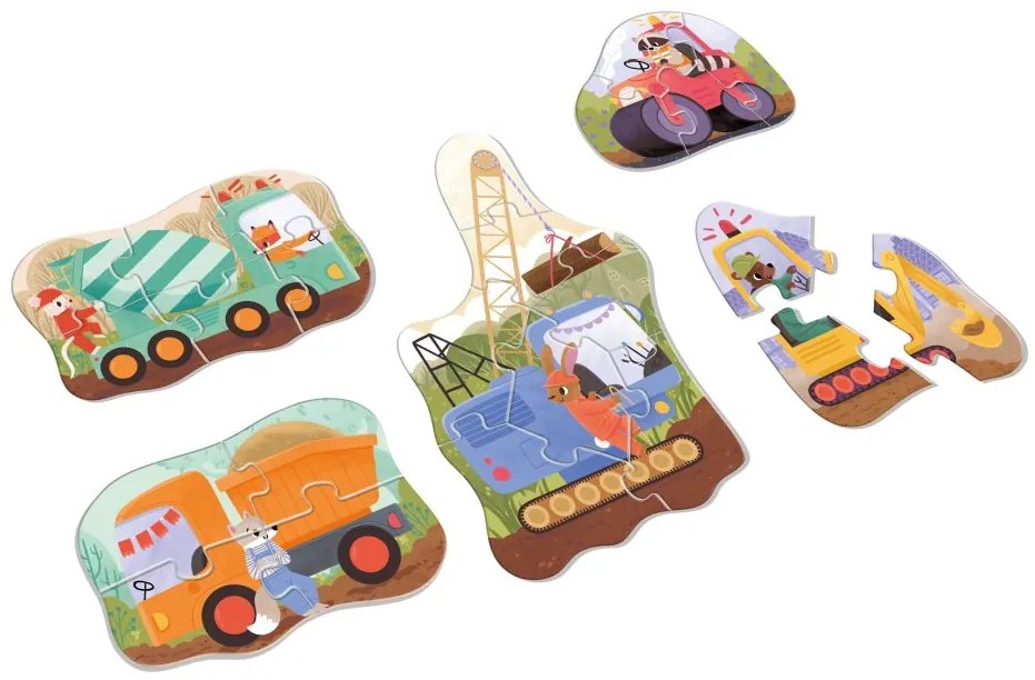 KukiKuk – Véééliké puzzle Stavební stroje