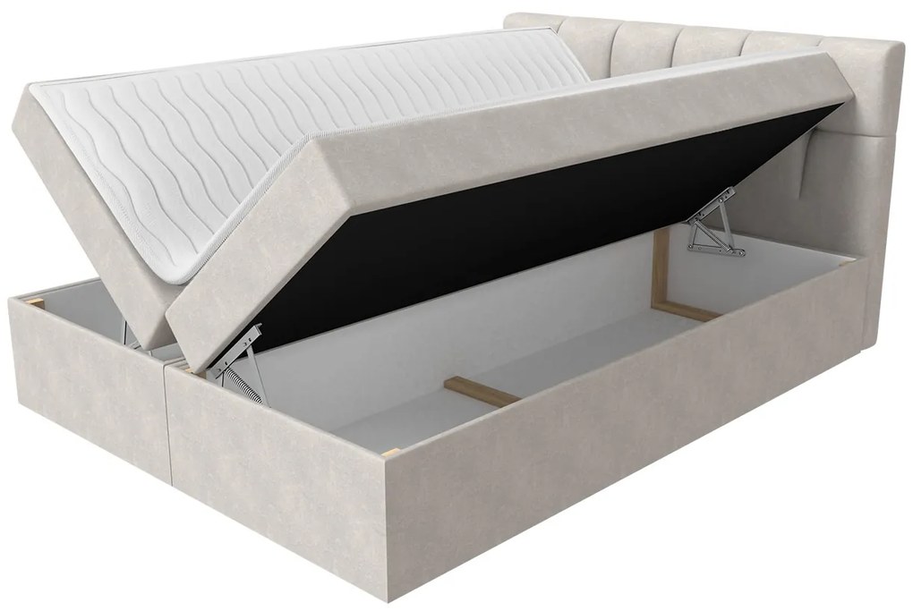 Kontinentálna posteľ Apolon, Rozmer postele: 160x200, Dostupné poťahy: ekokoža Soft 011 (čierna)