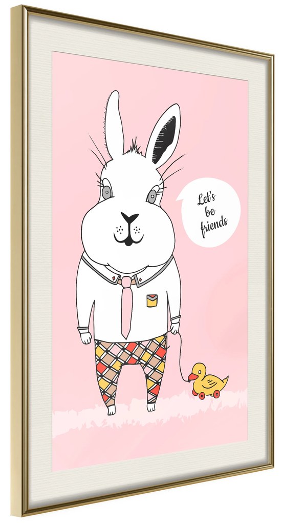 Artgeist Plagát - Rabbit's Friend [Poster] Veľkosť: 30x45, Verzia: Čierny rám