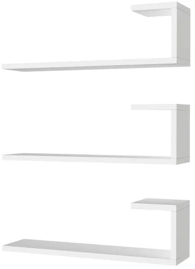 SADA 3x Nástenná polica EMILY 18x60 cm biela