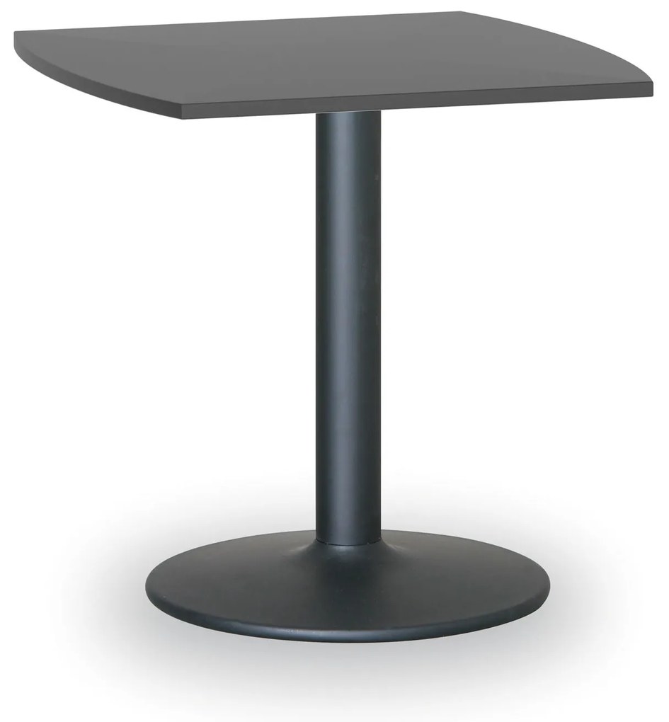 Konferenčný stolík ZEUS II, 66x66 cm, čierna podnož, grafit