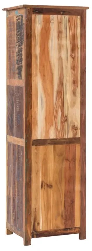 furniture-nabytek.cz - Masivní koupelnová vysoká skříňka Sumana z recyklovaného dřeva, lakovaná, hnědá – 50×40×180 cm