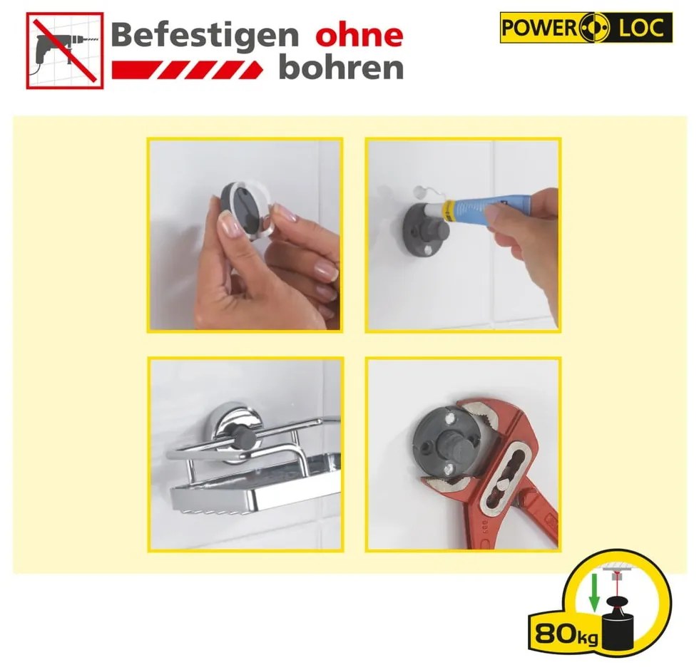 Kozmetické zrkadlo s osvetlením/zväčšovacie (5x) ø 17,5 cm Power-Loc Lumi – Wenko