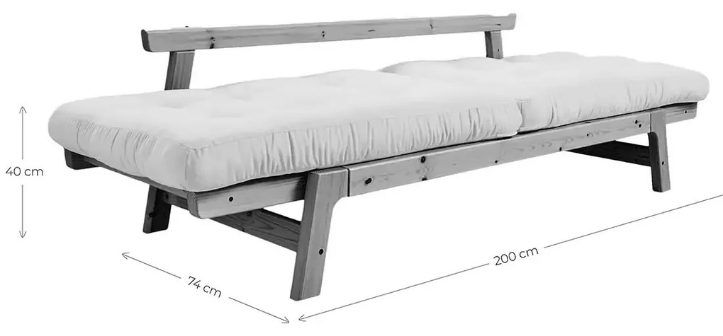 Variabilná pohovka Step Clear lacquered/Wheat beige 70 × 158 × 74 cm