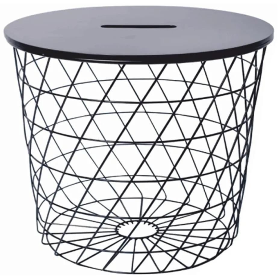 Okrúhly príručný stolík Batis Typ 1 - grafit / čierna