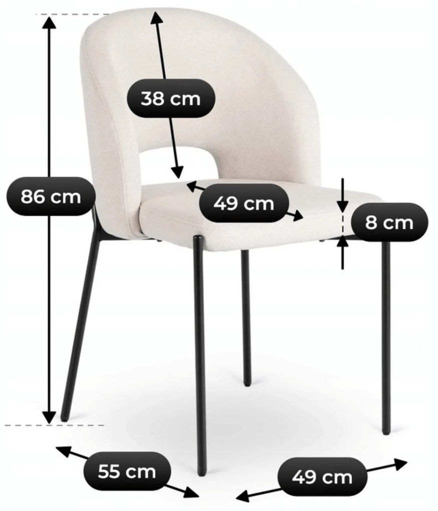 PROXIMA.store - Čalúnená glamour stolička BROS FARBA: béžová, FARBA NÔH: čierna
