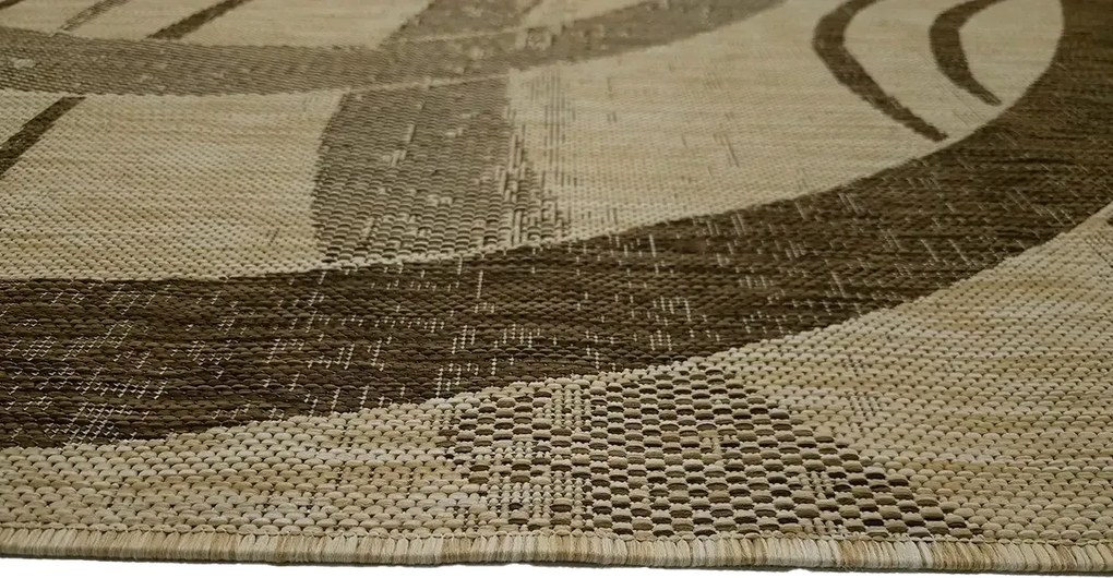 Koberec Eqos 0003 béžový – obdĺžnikový s geometrickým vzorom Rozmer: 120x180 cm