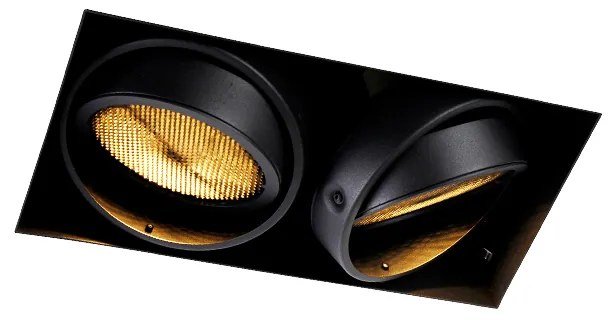 Zapustený reflektor čierny GU10 AR111 bez rámu 2-svetlo - Oneon Honey
