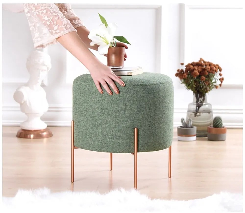 Svetlozelený taburet Copper – Artie