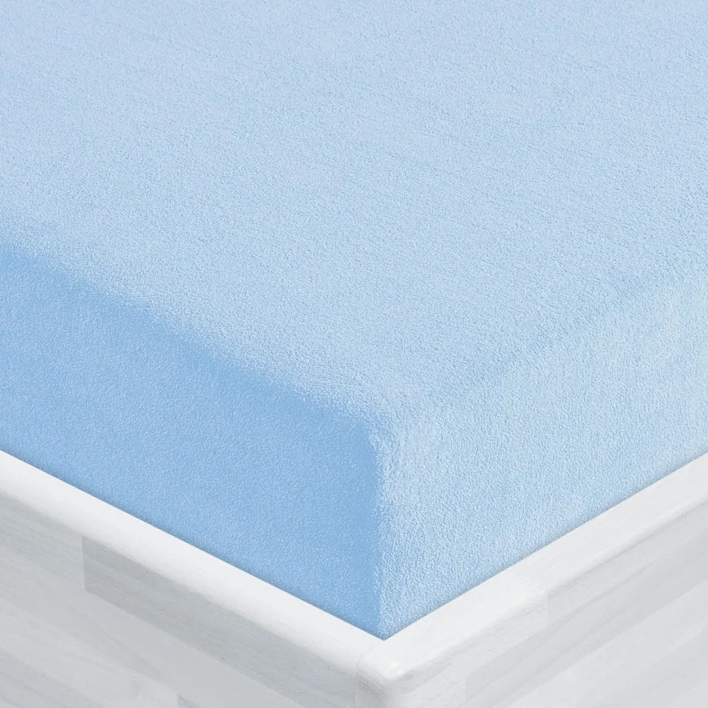 Detské froté napínacie prestieradlo do postieľky FR-014 Nebesky modré 60 x 120 x 10 cm - do postieľky