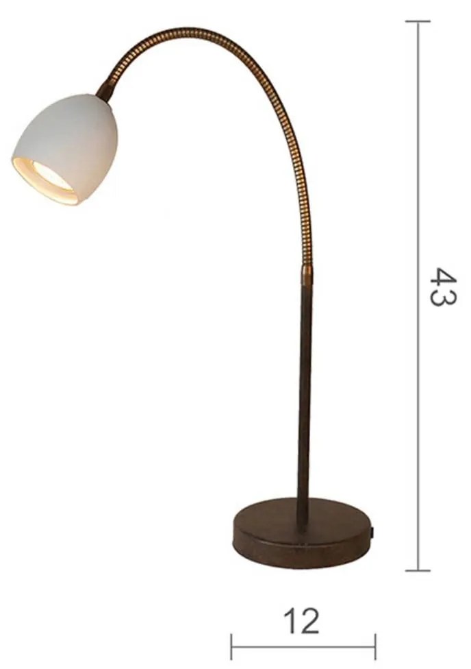 Menzel Provence matná stolná lampa flexi rameno