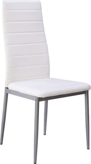 Jedálenská stolička Zita, biela ekokoža