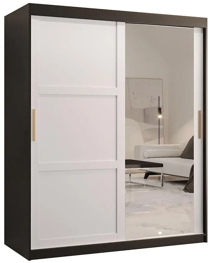 Skriňa Amiro 2 150 čierny/biely