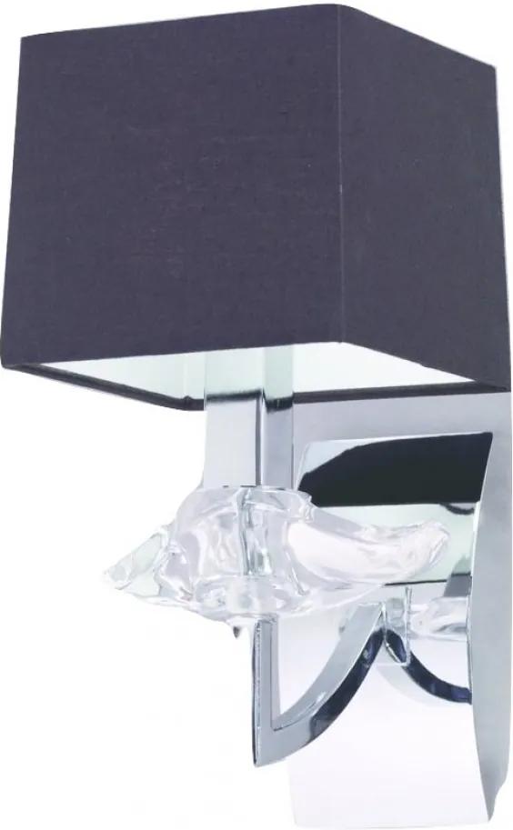 Mantra AKIRA CHROME BLACK SHADE 0786 Nástenné Lampy  chróm   kov   1*E14 max20W   IP20