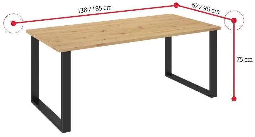 Jedálenský stôl DUSTY, 138x75x90, lancelot