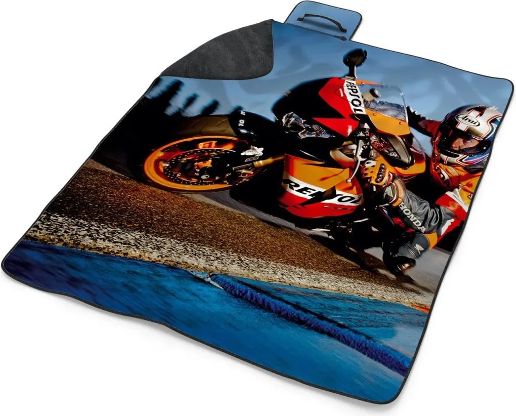 Sablio Plážová deka Motorkár 2: 200x140 cm