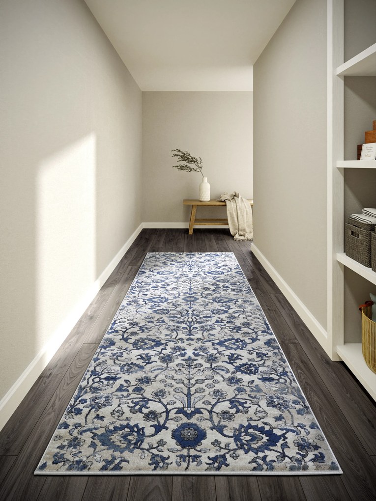 Villeroy & Boch, Behúň Villeroy & Boch 106120 Cream, Blue, 80x240, modrá, obývacia izba