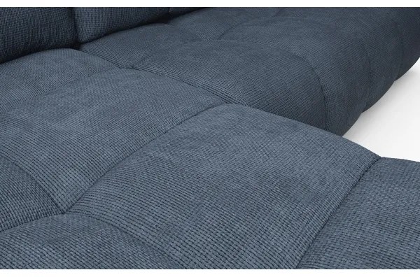 Raztegljiva kotna oblazinjena sedežna garnitura z odlagalnim prostorom v obliki črke L ALMADA, leva, modra