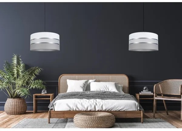 Luster na lanku CORAL 1xE27/60W/230V pr. 40 cm biela/šedá