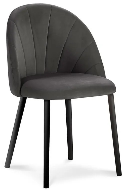 Šedá Zamatová stolička Livia dĺžka 52 × šírka 46 × výška 80 cm MILO CASA