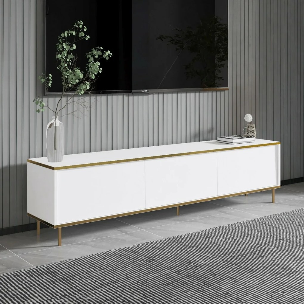 Imaj Biely a zlatý TV stojan