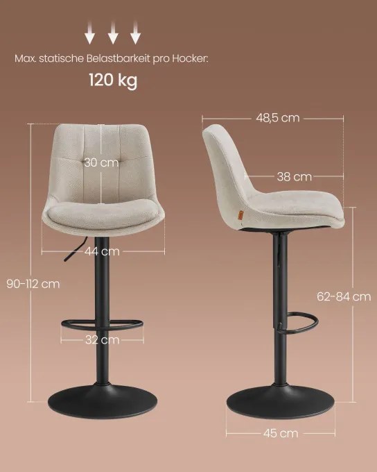 Set dvoch barových stoličiek LJB195W02