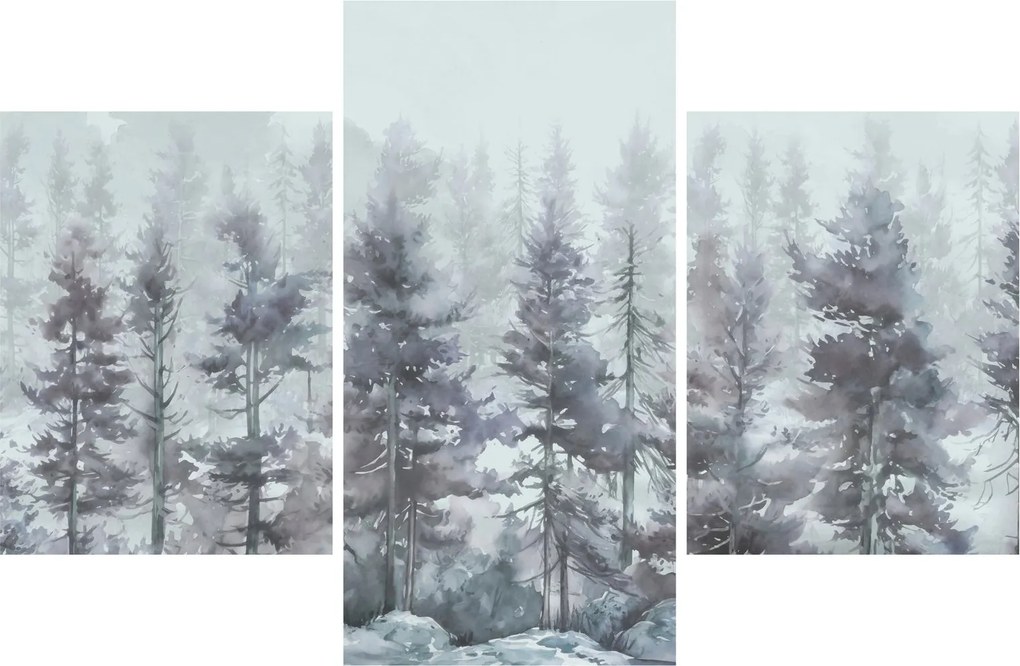 Obraz - Borovicový les II., aquarel (90x60 cm)