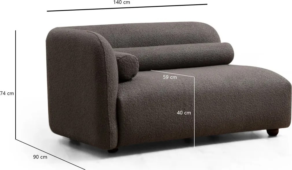 Trojmiestna pohovka Victoria 228 cm boucle sivá