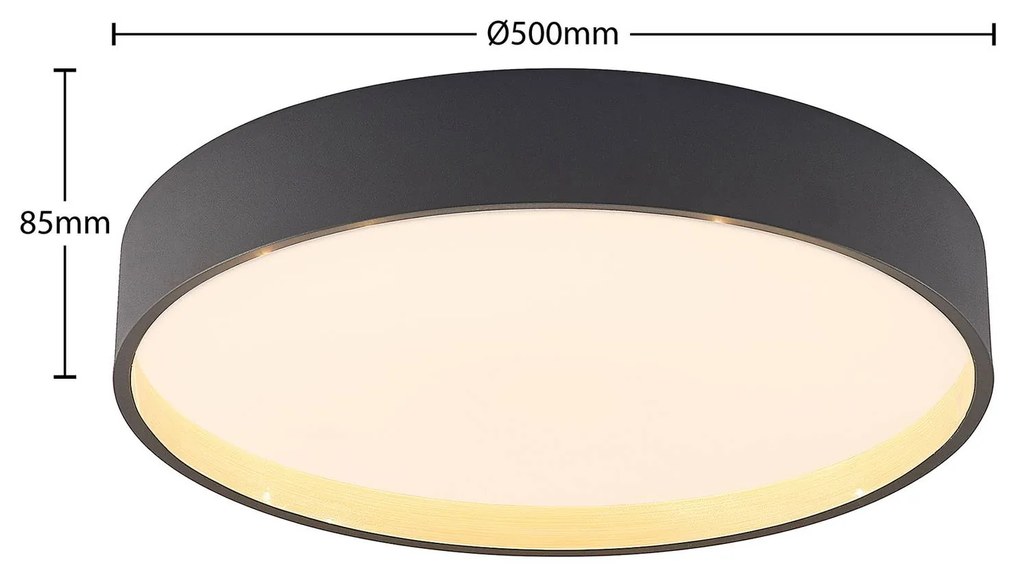 Lindby Todor stropné LED svietidlo CCT sivá 50 cm