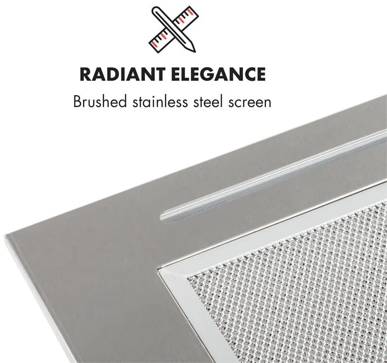 Klarstein Down Under 60, digestor, 60 cm, vstavaný, 590 m³/h, LED, nehrdzavejúca oceľ