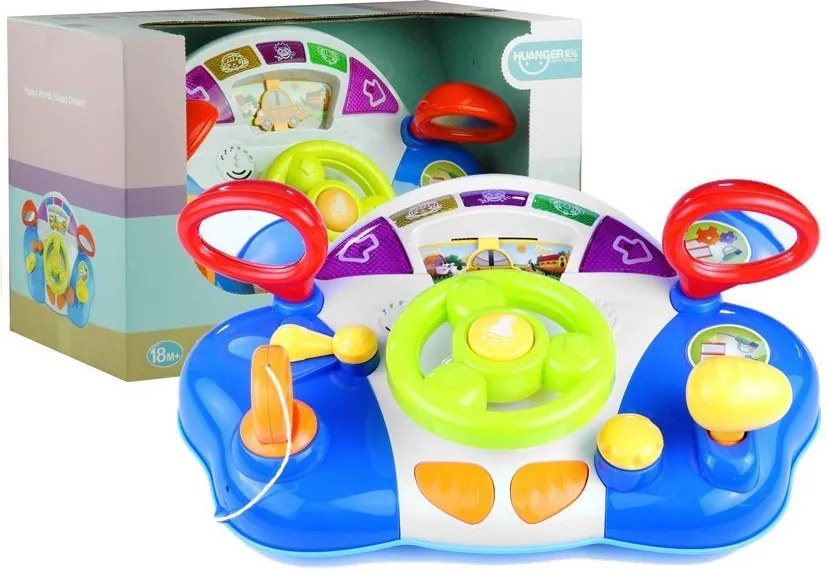 LEAN Toys Interaktívny volant pre deti s panelom zvukov