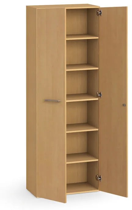 Kancelárska skriňa s dverami PRIMO KOMBI, 5 polic, 2233 x 800 x 400 mm, buk