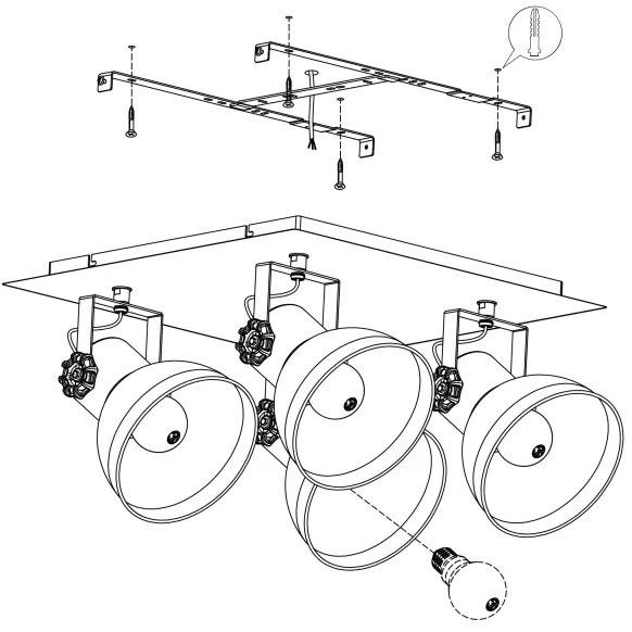 Eglo 43434 - Bodové svietidlo BARNSTAPLE 2 4xE27/40W/230V