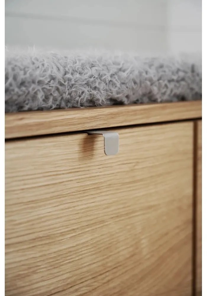 Skrinka na topánky v dekore duba s lavicou v šedo-prírodnej farbe Confetti – Rowico