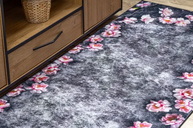 Protišmykový koberec / behúň ANDRE 28170 sivý / ružový