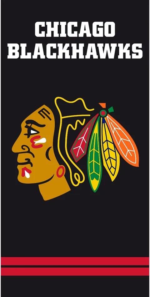 TipTrade Osuška NHL Chicago Blackhawks Black, 70 x 140 cm