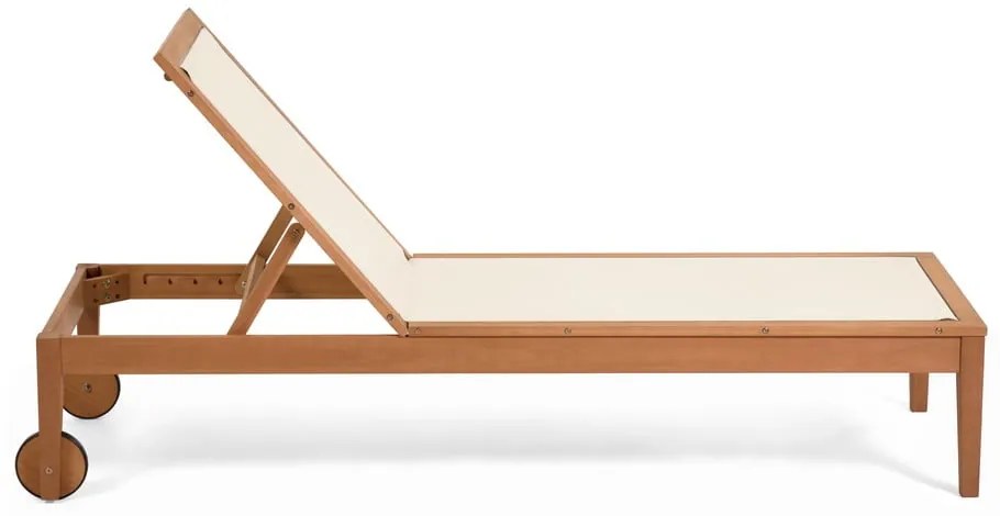 Béžové záhradné ležadlo z eukalyptového dreva Kave Home Caterin