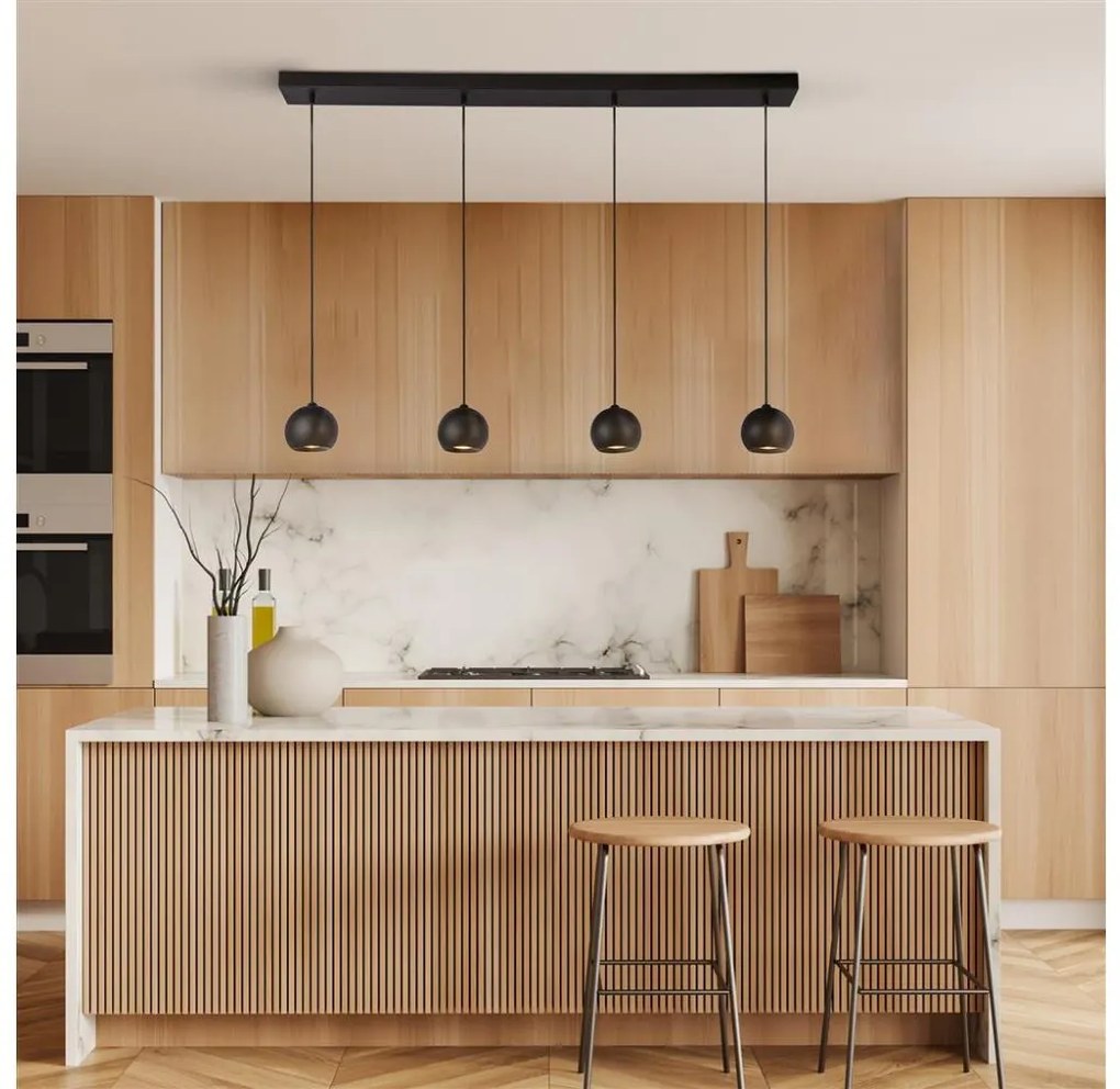 Searchlight 1014-4BK - Luster na lanku EINDHOVEN 4xGU10/50W/230V čierna