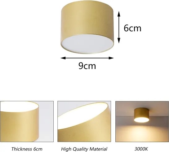 BRILAGI - Kúpeľňové stropné svietidlo FORIS LED/9W/230V pr. 9 cm zlaté IP44