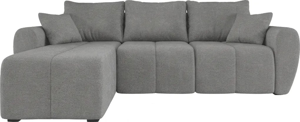 Rozkladacia obojstranná sedacia súprava do L SEVIO 246x145 cm, sivá + 2 vankúšiky ZDARMA