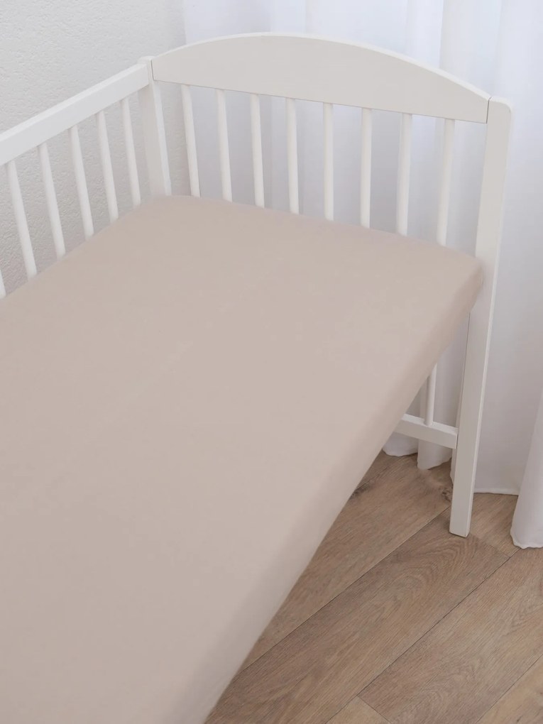 Jersey plachta do postieľky Classic 60 x 120 cm – cappuccino