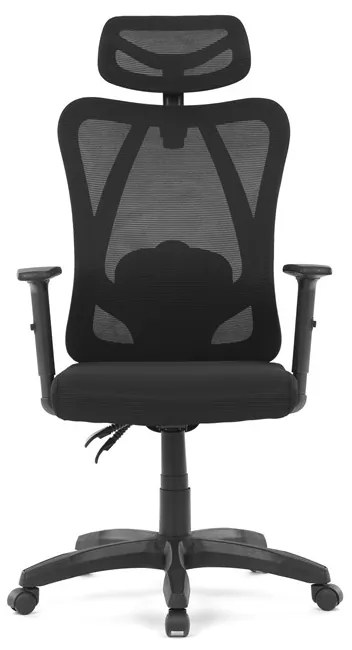Kancelárska ergonomická stolička MANET — sieťovina / látka, čierna