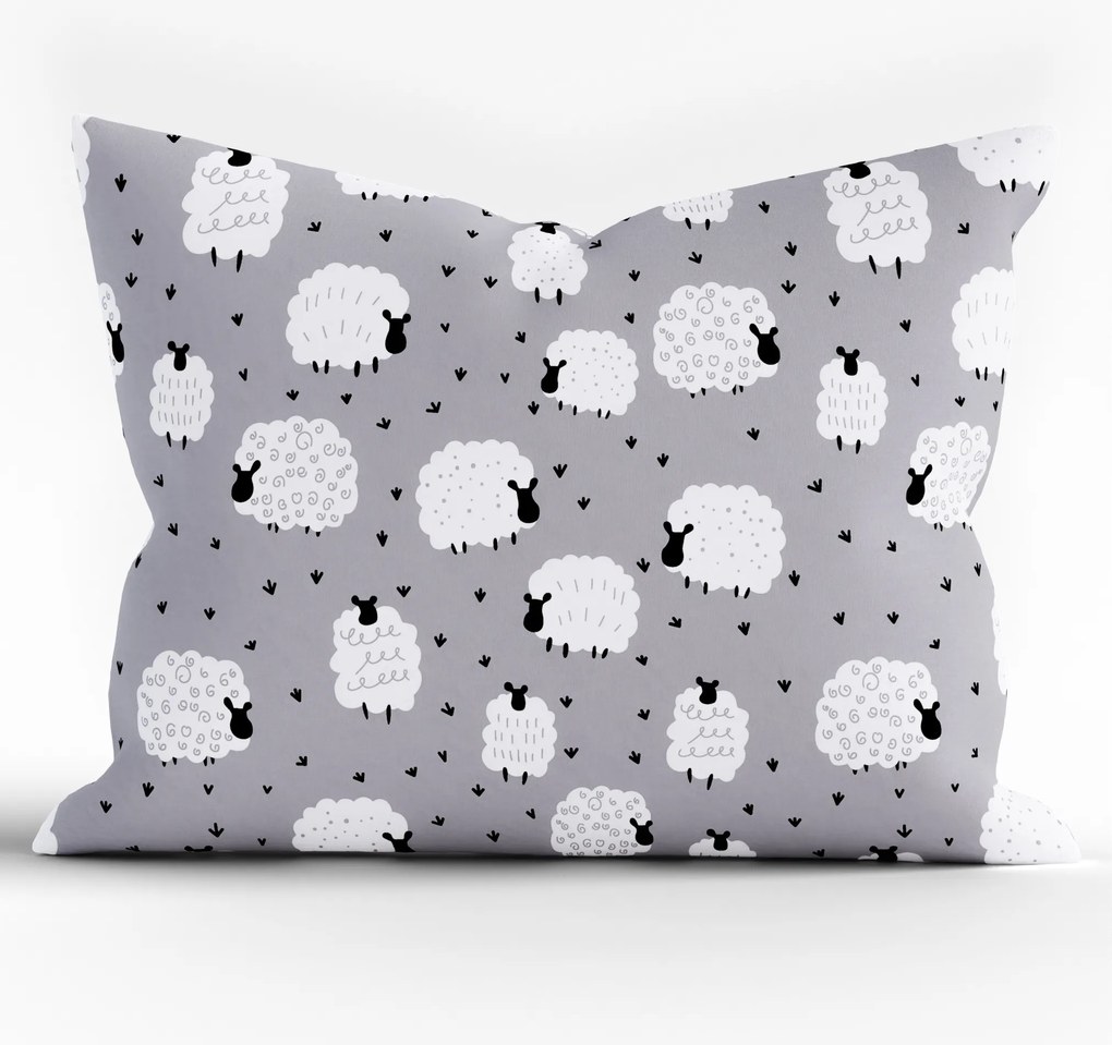 Bavlnená obliečka na vankúš Renforcé 70 × 90 cm - Ovečky