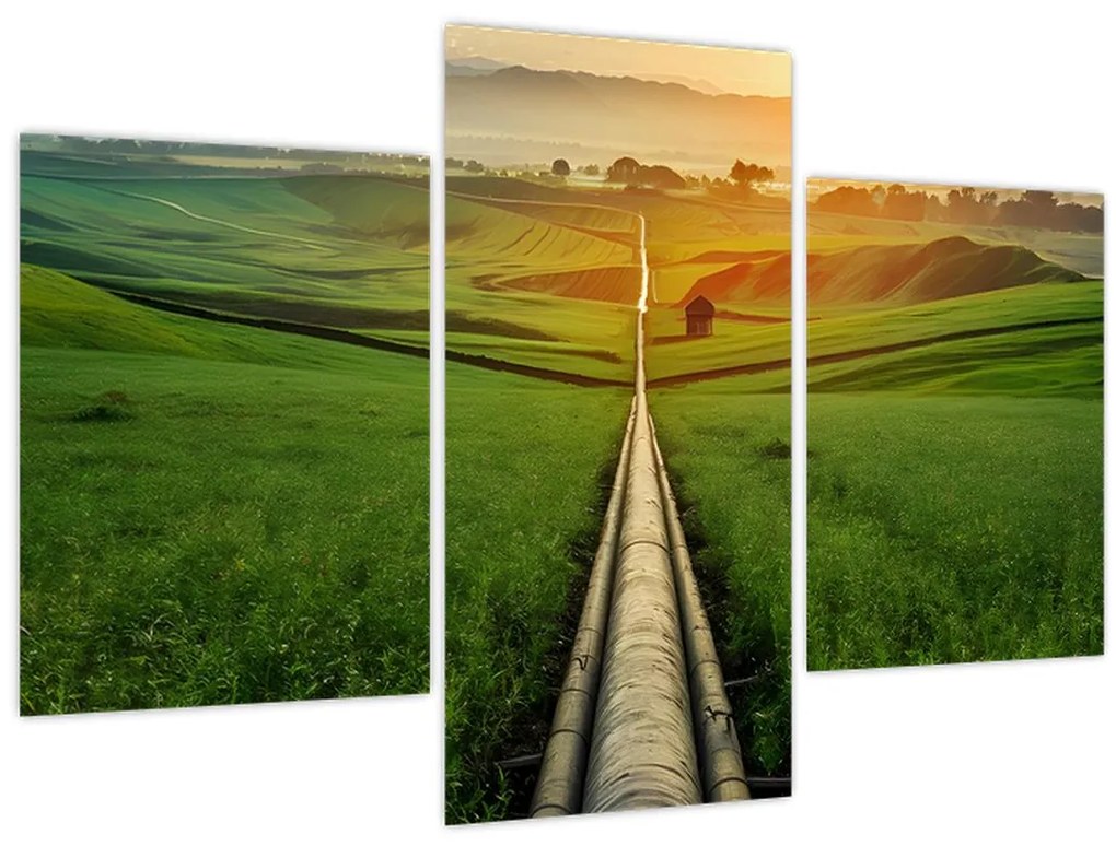 Obraz - Východ slnka nad údolím (90x60 cm)